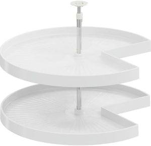 Vauth-Sagel Kidney Polymer Independently Rotating 2-Shelf Lazy Susan Set for for Corner Base Cabinet