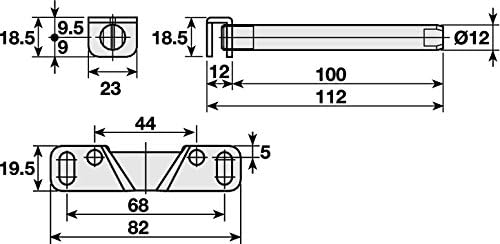 4 - Case Pack 4 - 1/2 Inch Long Concealed Shelf Support Brackets with Inclination Adjustment - KI Home
