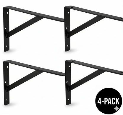4 - Case Pack Super - Duty Steel L - Brackets – 1200 lbs Capacity for Heavy - Duty Shelving & Workstations - KI Home