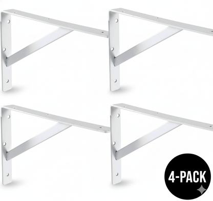 4 - Case Pack Super - Duty Steel L - Brackets – 1200 lbs Capacity for Heavy - Duty Shelving & Workstations - KI Home
