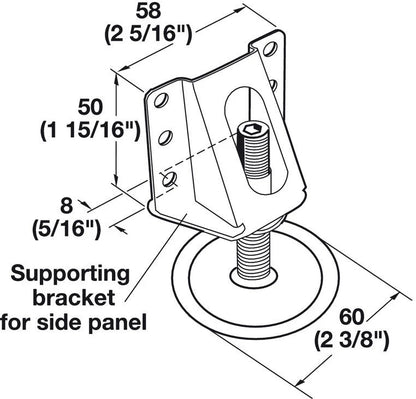 4 - Pack Heavy Duty Adjustable Furniture Leg Leveler Foot Brackets – 800 lbs. Capacity, Steel Construction - KI Home