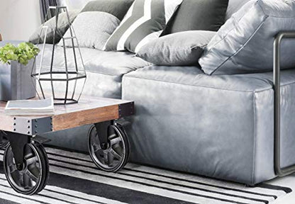 4 - ProPack Heavy - Duty Rustic Iron Caster Swivel Wheels with Brakes for Furniture, Industrial, and DIY Projects - KI Home