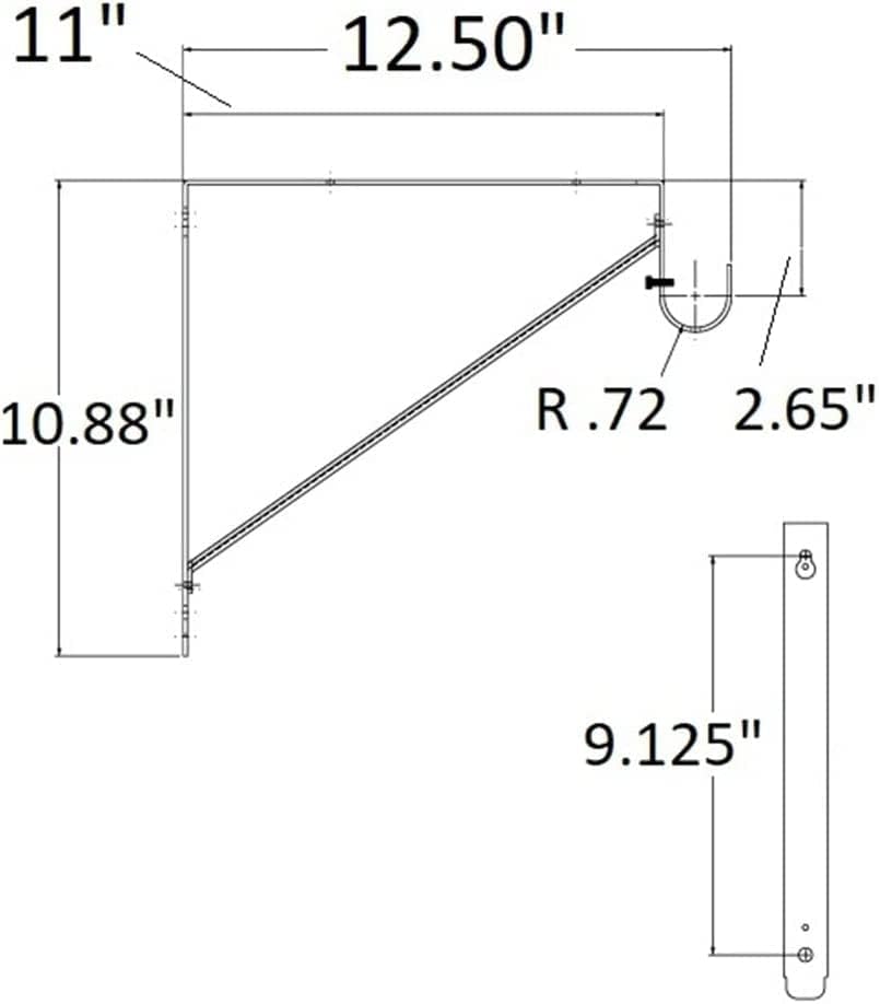 One Premium Heavy-Duty Wall Closet Shelf and Rod Bracket Support for up to 1-1/2" Diameter Round Wardrobe Rods