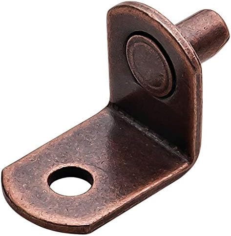 Metal Shelf Support with Securing Screw Hole – Push-In Angled Cabinet and Furniture Shelf Bracket
