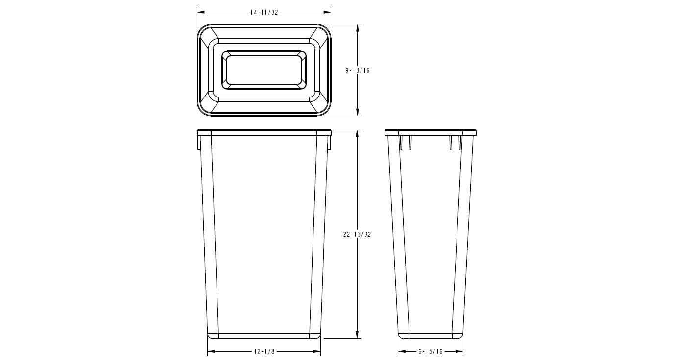 4-Pack Replacement Waste Plastic Trash Cans - Indoor Garbage Bins for Kitchen, Home, Office & Commercial Use