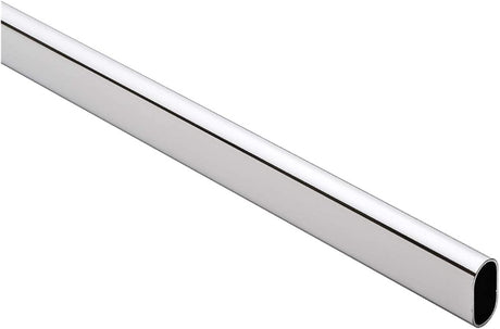 10-Case ProPack Welded Steel Oval Polished Chrome Wardrobe Closet Rods – 98 7/16" (8' 2-7/16") Length – Heavy-Duty Construction