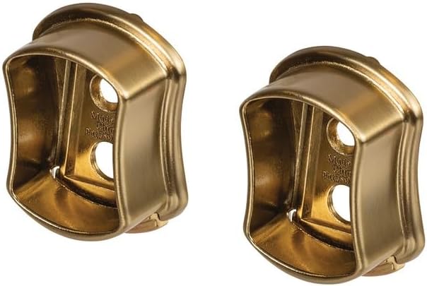 TAG Hardware 1 Pair Metal Wardrobe Tube Closet Concave Shaped End Caps Support Flanges