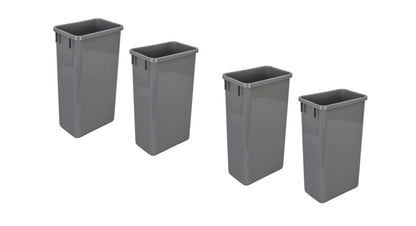 4-Pack Replacement Waste Plastic Trash Cans - Indoor Garbage Bins for Kitchen, Home, Office & Commercial Use