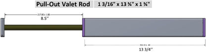 Richelieu Designer Wardrobe Reversible Closet Valet Rod with 8.5 Inch Pullout Extension