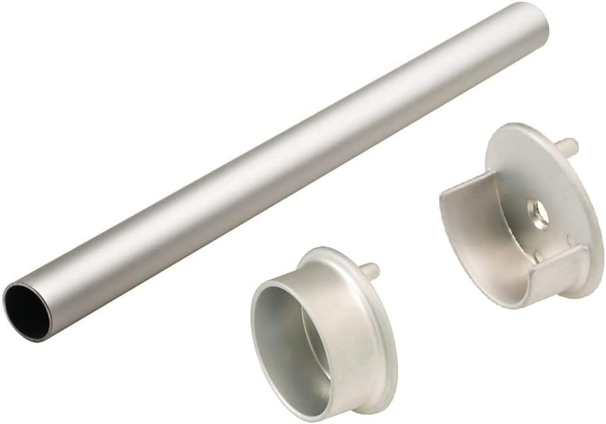 TAG Hardware Premium 1 5/16 Inch Diameter Round Wardrobe Tube Closet Rod with End Supports 18 inches to 96 inches Lengths