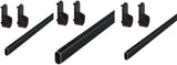 3 ProPack Kit (9 Pieces) Oval Wardrobe Tube Matte Black Closet Rod with End Caps 1.3mm Thick Aluminum