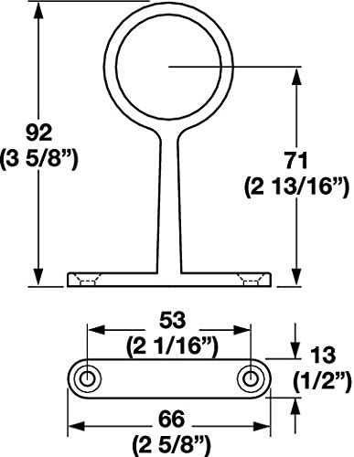 TAG Hardware Suspended Center Closet Rod Support Bracket for Standard 1-5/16" Diameter Closet Rods, Steel