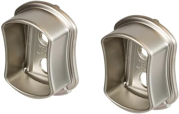 TAG Hardware 1 Pair Metal Wardrobe Tube Closet Concave Shaped End Caps Support Flanges