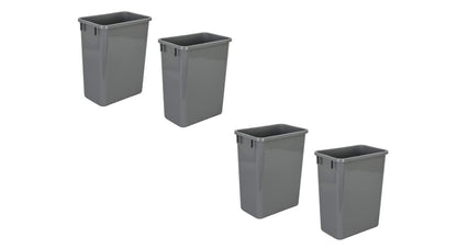 4-Pack Replacement Waste Plastic Trash Cans - Indoor Garbage Bins for Kitchen, Home, Office & Commercial Use