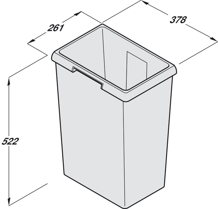 Hailo 38 liters Large Replacement Waste Bin Euro Cargo Trash for Commercial and Residential use 40.15 Quart Capacity