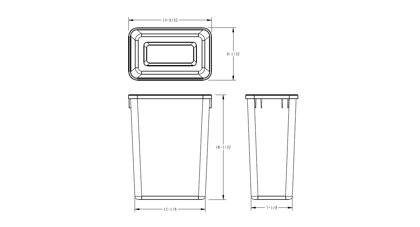 4-Pack Replacement Waste Plastic Trash Cans - Indoor Garbage Bins for Kitchen, Home, Office & Commercial Use