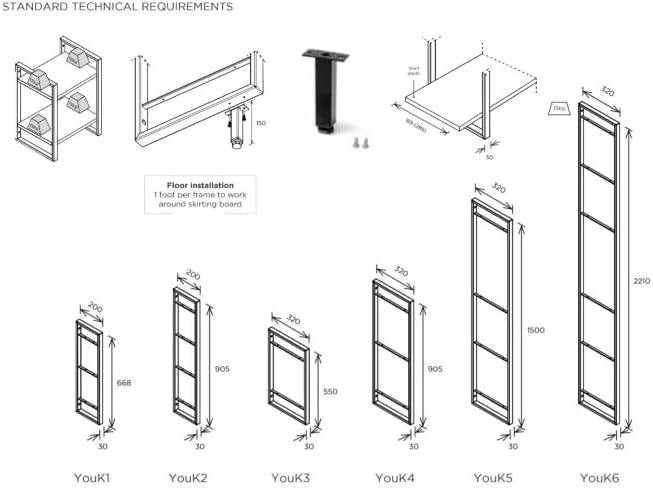 Kessebohmer YouK Clever Modular Organizational Storage Open Shelving System for Any Room Kitchen Bathroom Living Room Closet and Office