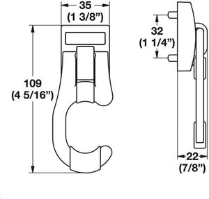 TAG Hardware Premium Cleat Mount Broom and Mop Hook with Protective Non-Slip Rubber