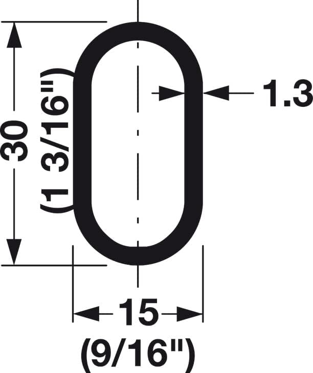 TAG Hardware 3-Piece Kit Oval Wardrobe Tube Closet Rod with End Caps Matte Black 18 inches to 96 inches Lengths