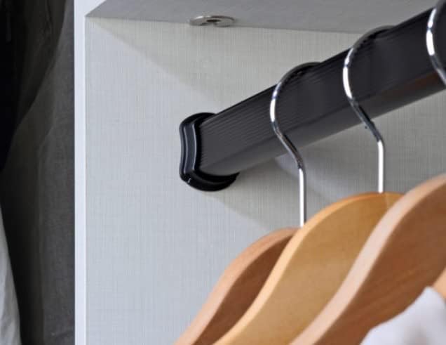 Custom Cut-to-Size Concave Closet Rod | Made-to-Order Wardrobe Hanging Rod with Supports