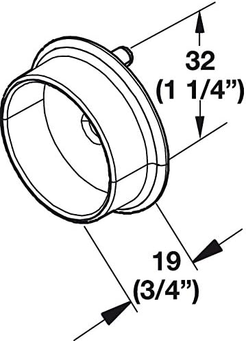 TAG Hardware All-Metal 1 Pair 1-5/16" Diameter Closet Rod End Caps with Two Pins for 5 mm Holes