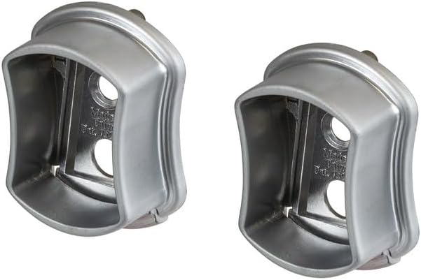 TAG Hardware 1 Pair Metal Wardrobe Tube Closet Concave Shaped End Caps Support Flanges