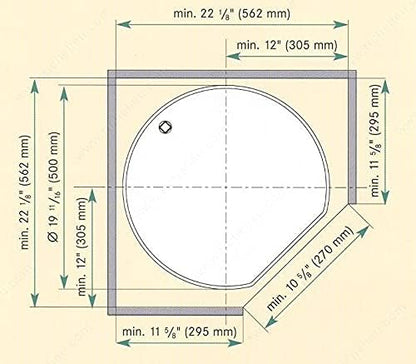 Kessebohmer Twister D-Shaped Nonslip 2 or 3-Shelf Revolving Lazy Susan Set for Upper Wall Corner Cabinets Height 25 15/16" – 30 1/2"