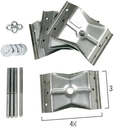 Set of 4 Metal Corner Brackets with Bolts and Nuts Table Hardware 3" x 4-5/8" x 3/4"