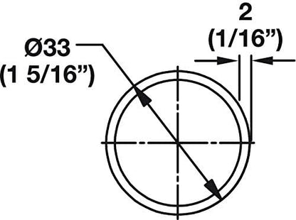 TAG Hardware All-Metal 1 Pair 1-5/16" Diameter Closet Rod End Caps with Two Pins for 5 mm Holes