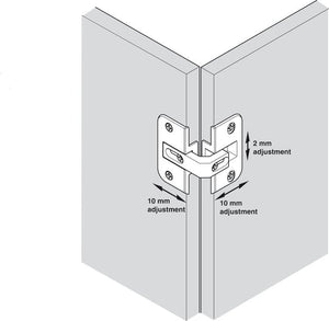 Heavy Duty Full Inset Adjustable Concealed Pie-Cut Corner Cabinet Door Hinge with 78 Degree Opening Angle