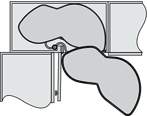 Lemans II Set 2-Shelf Lazy Susan with Soft-Close for Blind Base Corner Cabinets Chrome and Gray Model 50 Swing Right