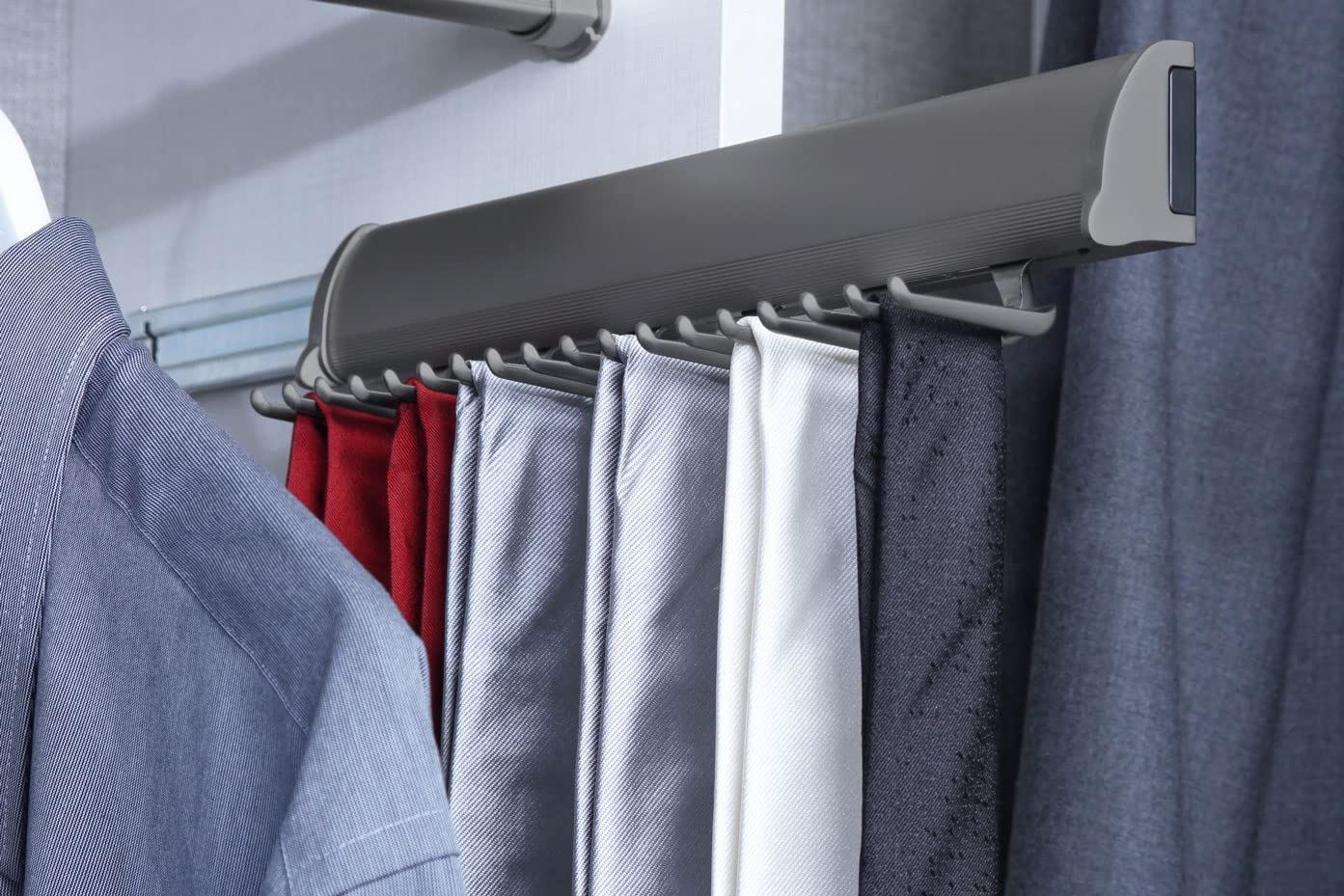 TAG Hardware Designer 15-Hook Tie Rack Closet Organizer with 11.75 Inch Extension