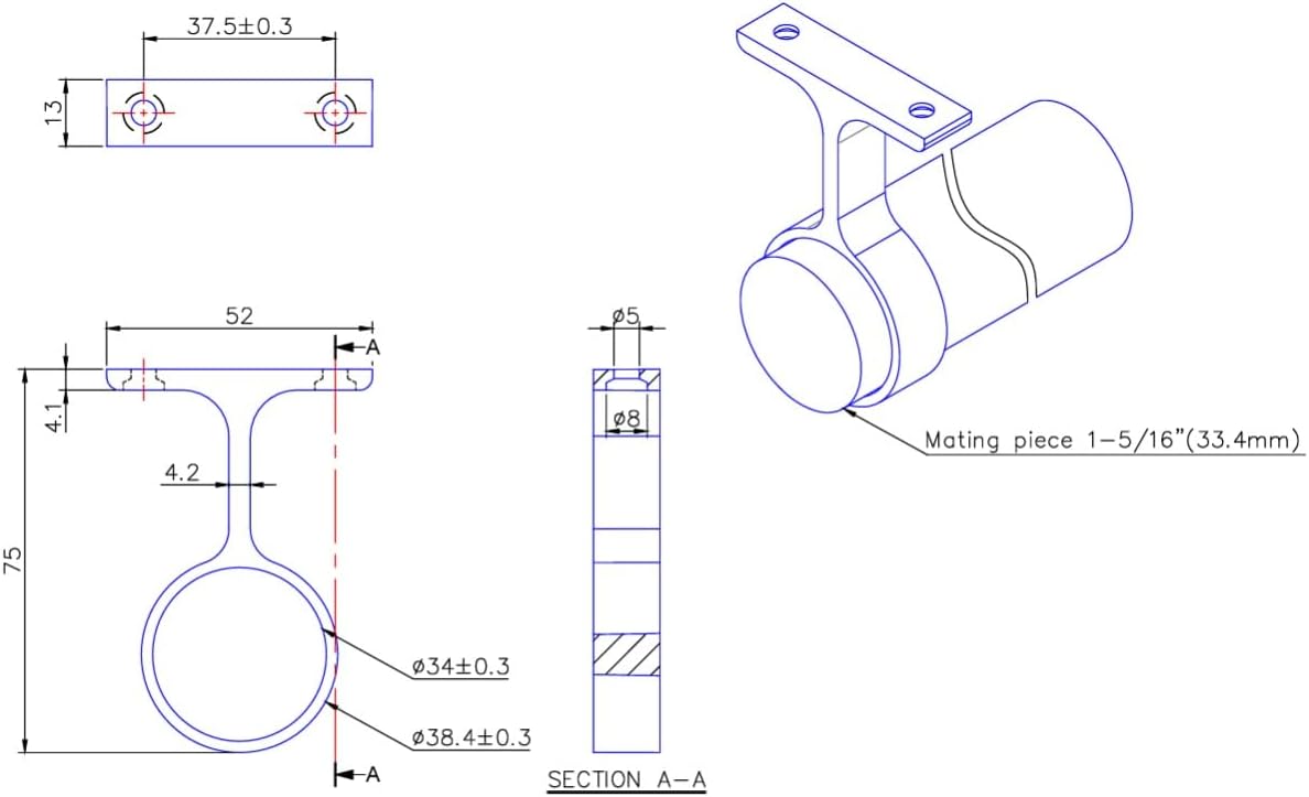 5 - Case Pack – 92" Heavy - Duty Round Closet Wardrobe Steel Rods for Clothes Hanging | 1 - 5/16" Diameter | Matte Black Finish - KI Home