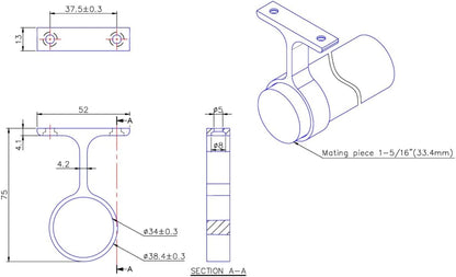 5 - Case Pack – 92" Heavy - Duty Round Closet Wardrobe Steel Rods for Clothes Hanging | 1 - 5/16" Diameter | Matte Black Finish - KI Home