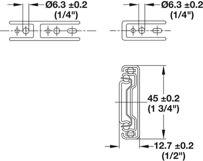 5 - Case ProPack Häfele Matrix BB A45 Full Extension Side - Mounted Steel Ball Bearing Drawer Slide Runners with Rear Brackets - KI Home