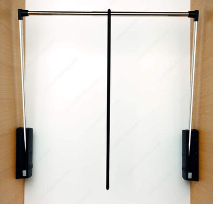 Servetto ClosetPro Soft-Close Wardrobe Lift Expanding Steel Tubing with Black Plastic Housing, Made in Italy