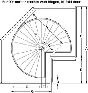 Vauth-Sagel Kidney Polymer Independently Rotating 2-Shelf Lazy Susan Set for for Corner Base Cabinet