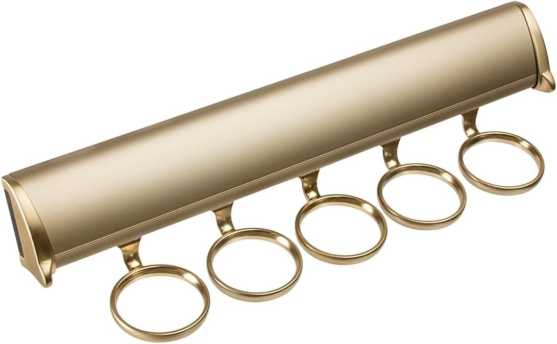 TAG Hardware Premium 5-Ring Full Extension Pullout Closet Wardrobe Scarf Rack