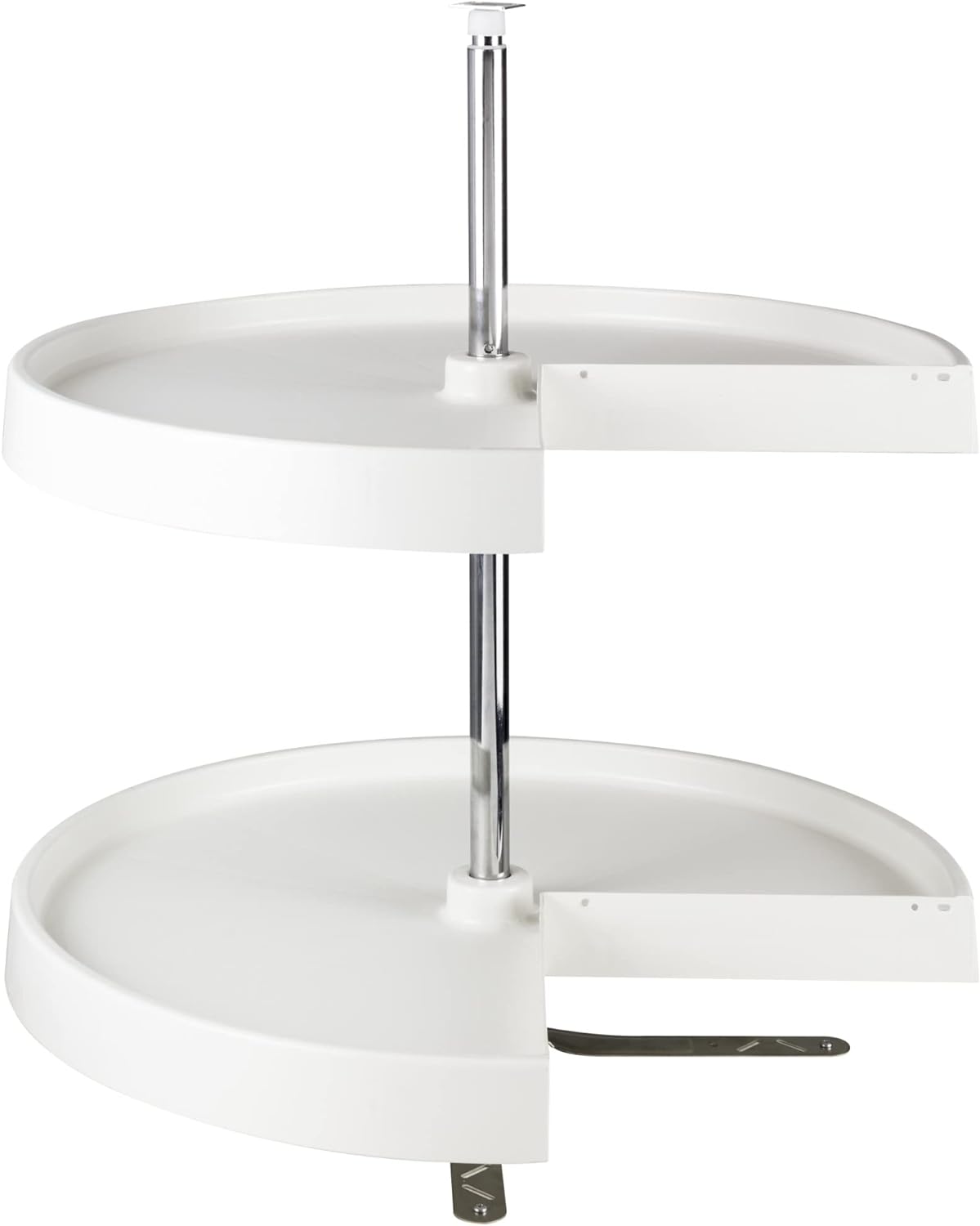 Hardware Resources Pie Cut Shaped Polymer 2 Shelf Lazy Susan for Corner Base Cabinet