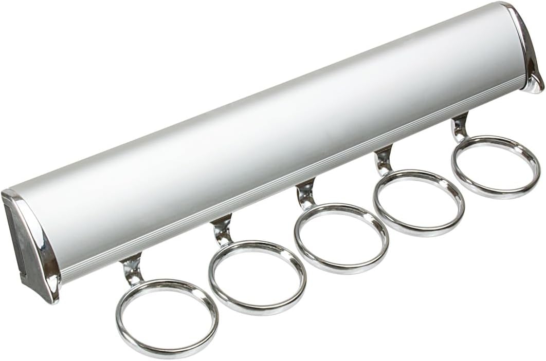 TAG Hardware Premium 5-Ring Full Extension Pullout Closet Wardrobe Scarf Rack