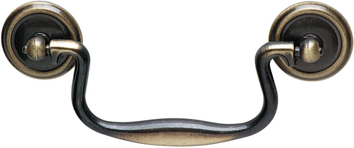 4" Center-to-Center Classic Drop Knocker Bail Cabinet Handle Drawer Pull Antique English
