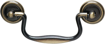 4" Center-to-Center Classic Drop Knocker Bail Cabinet Handle Drawer Pull Antique English