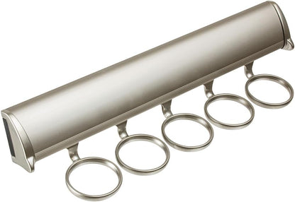 TAG Hardware Premium 5-Ring Full Extension Pullout Closet Wardrobe Scarf Rack