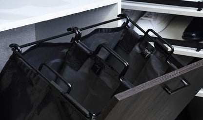 TAG Hardware Set of 2 Black Steel Hamper Replacement Handles with Non-Slip Rubber End Caps