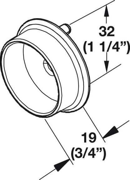TAG Hardware Premium 1-5/16” Diameter Round Wardrobe Closet Rod with End Supports and Protective Insert Cap
