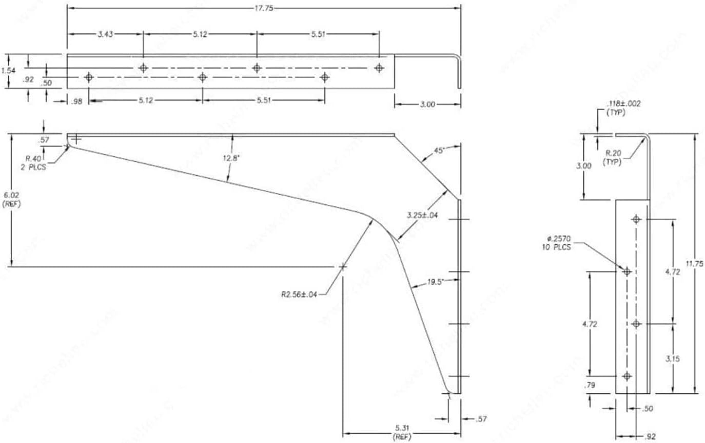 Kolossus One Pair Workstation Heavy-Duty Steel Construction Reversible Brackets (Left and Right) with 45 Degree Notch