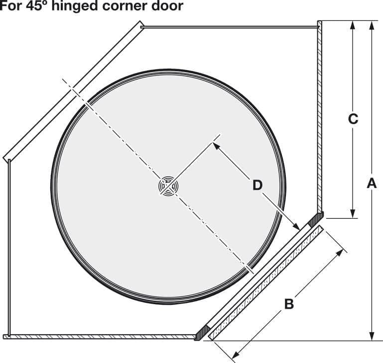 Vauth-Sagel Full-Round Polymer Independently Rotating 2-Shelf Lazy Susan Set for Corner Base Cabinet