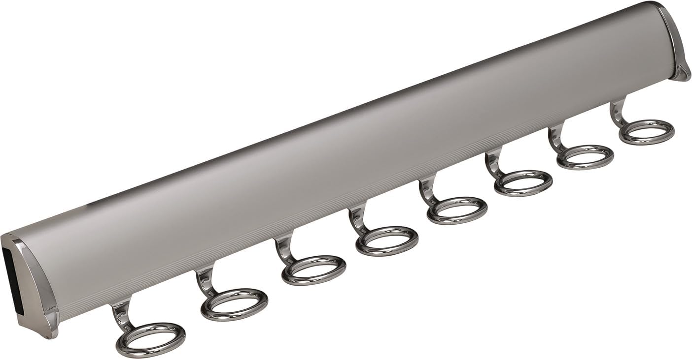 TAG Hardware Premium 8-Hook 17 7/8 Inch Long Full Extension Pullout Closet Wardrobe Scarf Rack