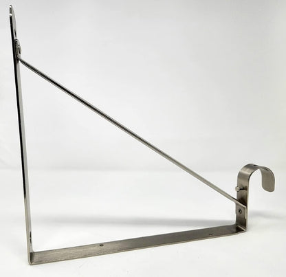 One Premium Heavy-Duty Wall Closet Shelf and Rod Bracket Support for up to 1-1/2" Diameter Round Wardrobe Rods