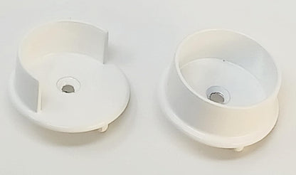 TAG Hardware All-Metal 1 Pair 1-5/16" Diameter Closet Rod End Caps with Two Pins for 5 mm Holes